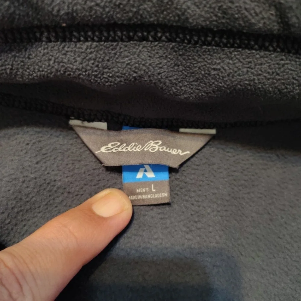 Eddie Bauer First Ascent 1/4‎ Zip Pullover Mens Large Gray Fleece Soft Chest Zip